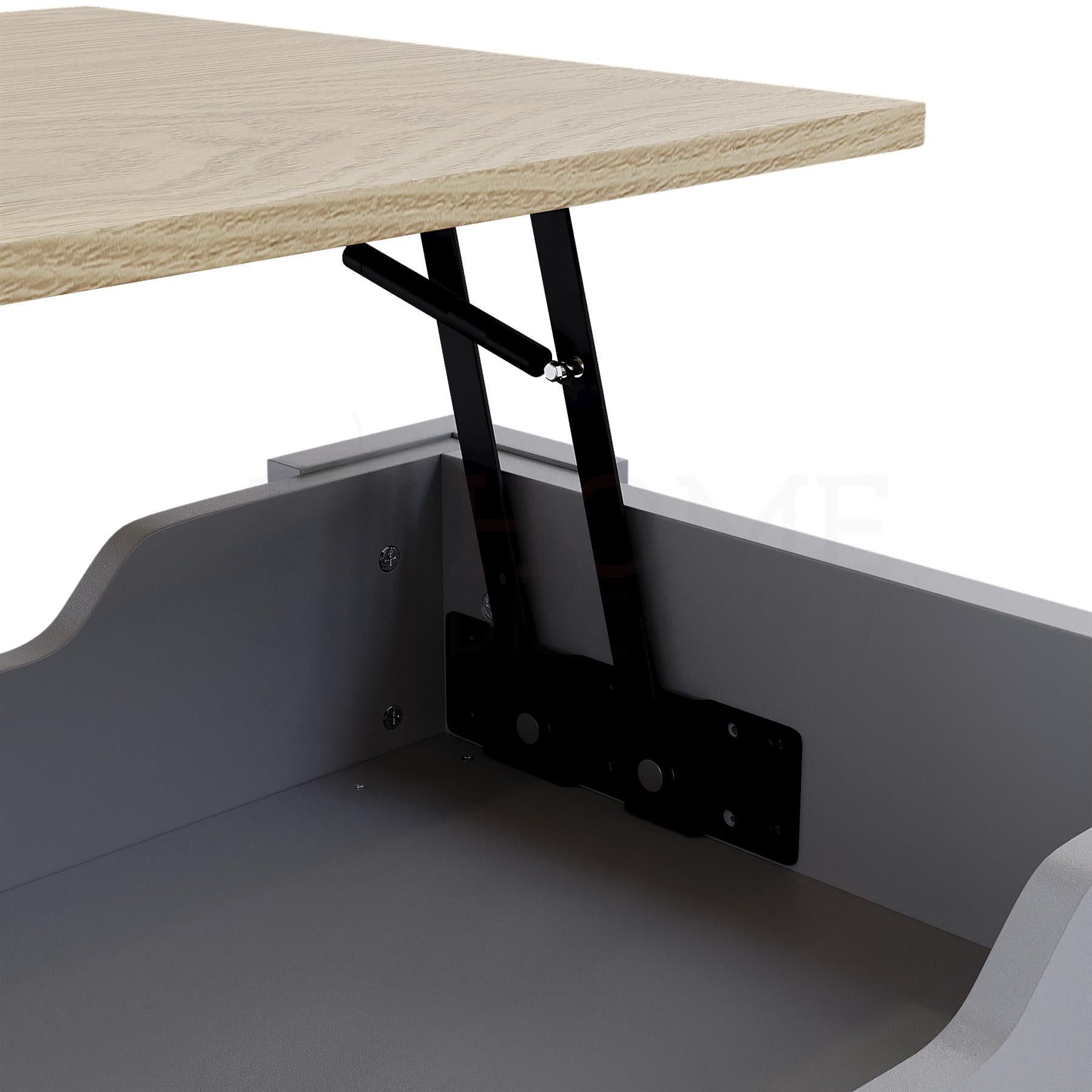 Wooden Coffee Table Lift Up Storage Top With Shelf Living Room Furniture