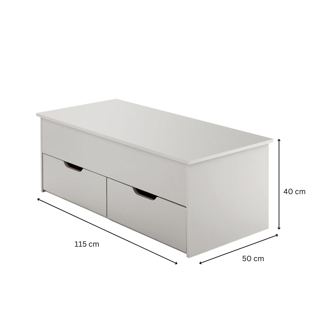 Wooden Coffee Table With Lift Up Top and 2 Large Storage Drawers Bruges