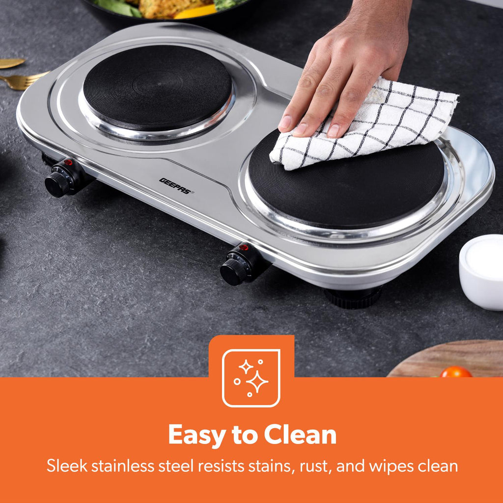 Hot Plate Electric Cooker Double Single Portable Table Top Hob 1500/2500W Geepas