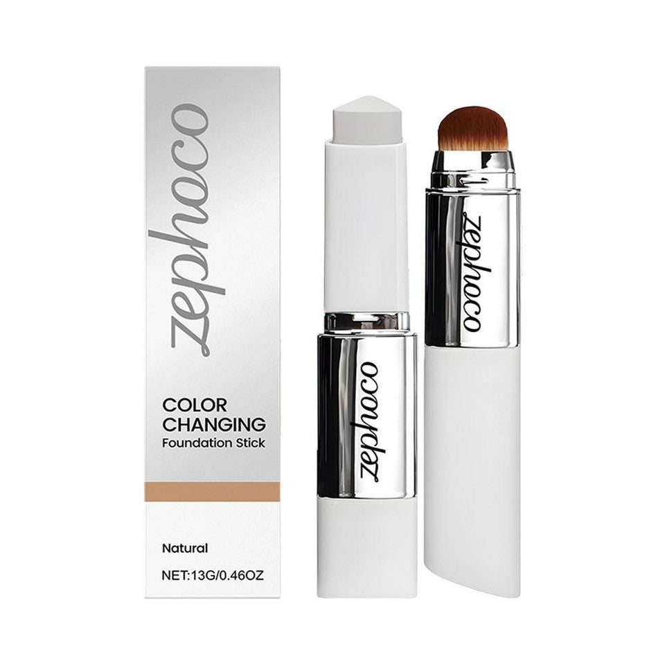2-in-1 White Foundation Stick Colour Changing Concealer Stick with Brushes