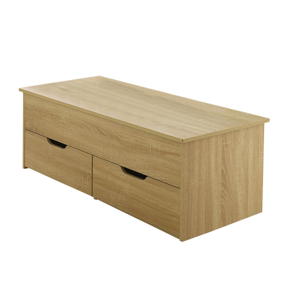 Wooden Coffee Table With Lift Up Top and 2 Large Storage Drawers Bruges