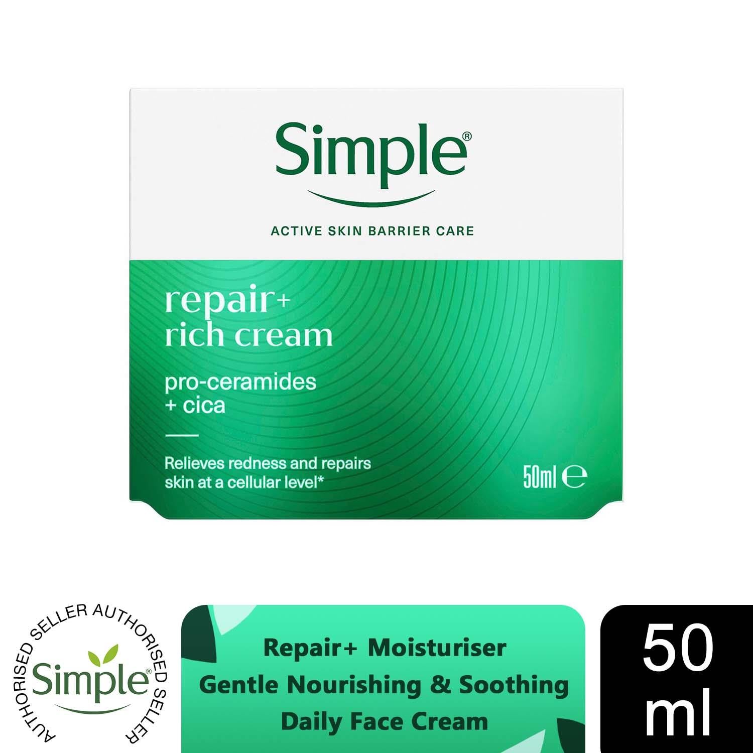 Simple Face Cream 50ml - Age Resist, Glow, Repair, Hydrate, Smooth, 1 Pack