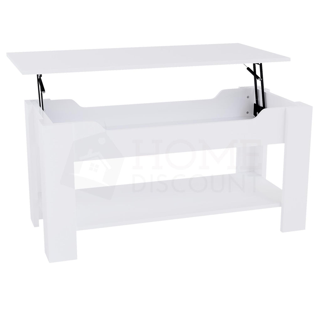 Wooden Coffee Table Lift Up Storage Top With Shelf Living Room Furniture