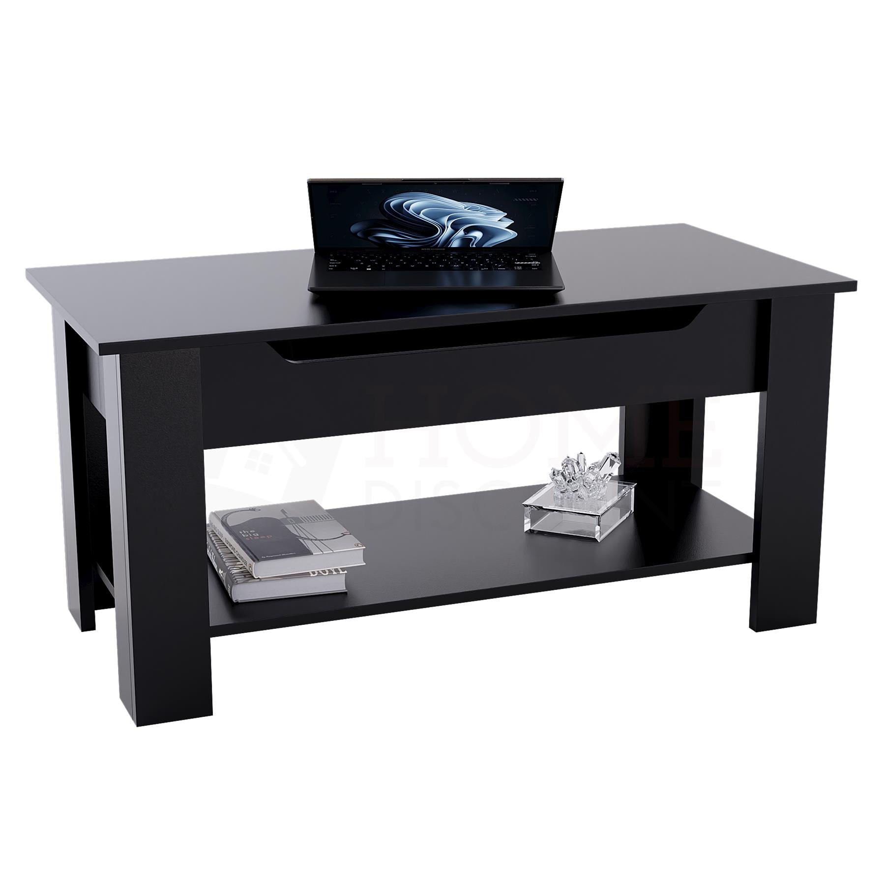 Wooden Coffee Table Lift Up Storage Top With Shelf Living Room Furniture