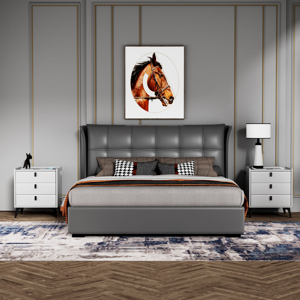 Smart Bedside Table with Light Phone Charging Modern Bedroom Furniture Drawers