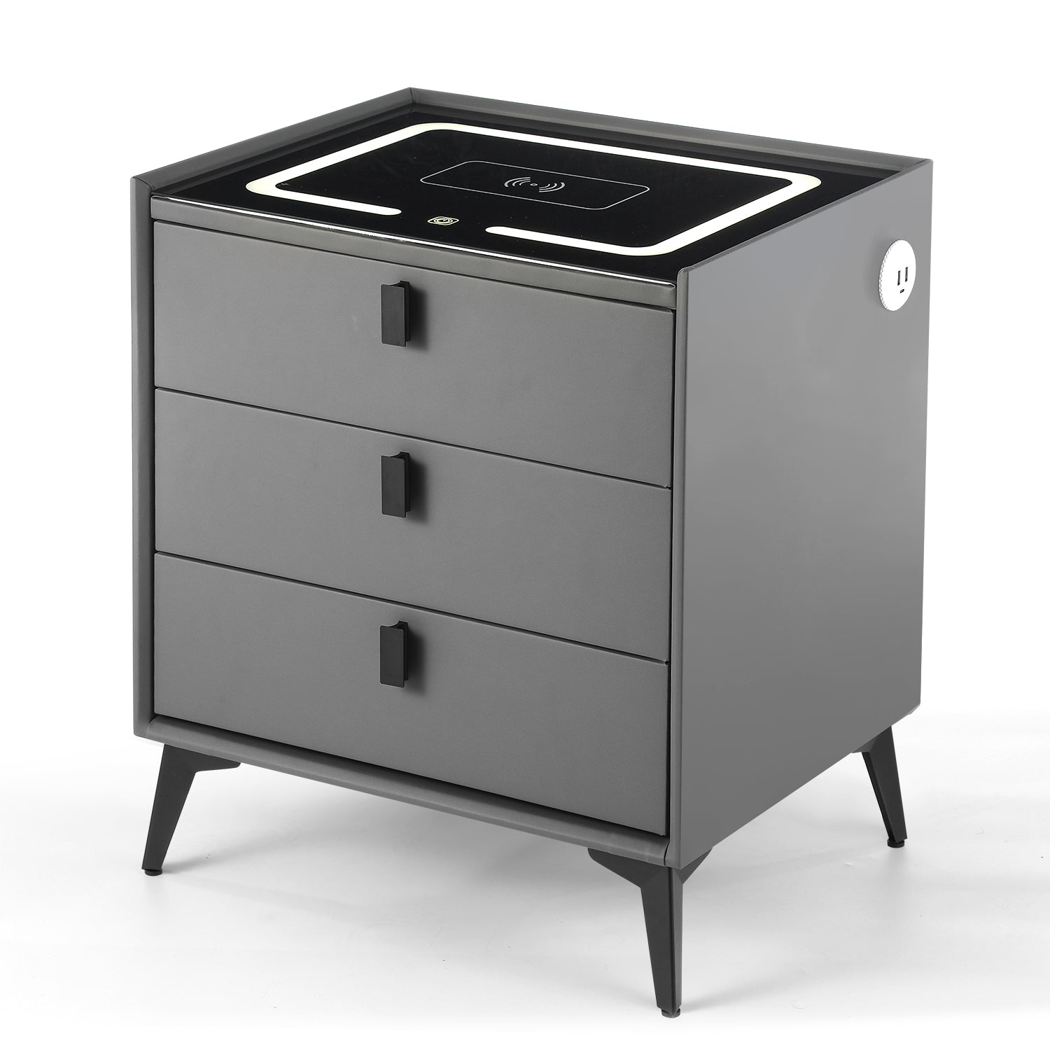 Smart Bedside Table with Light Phone Charging Modern Bedroom Furniture Drawers