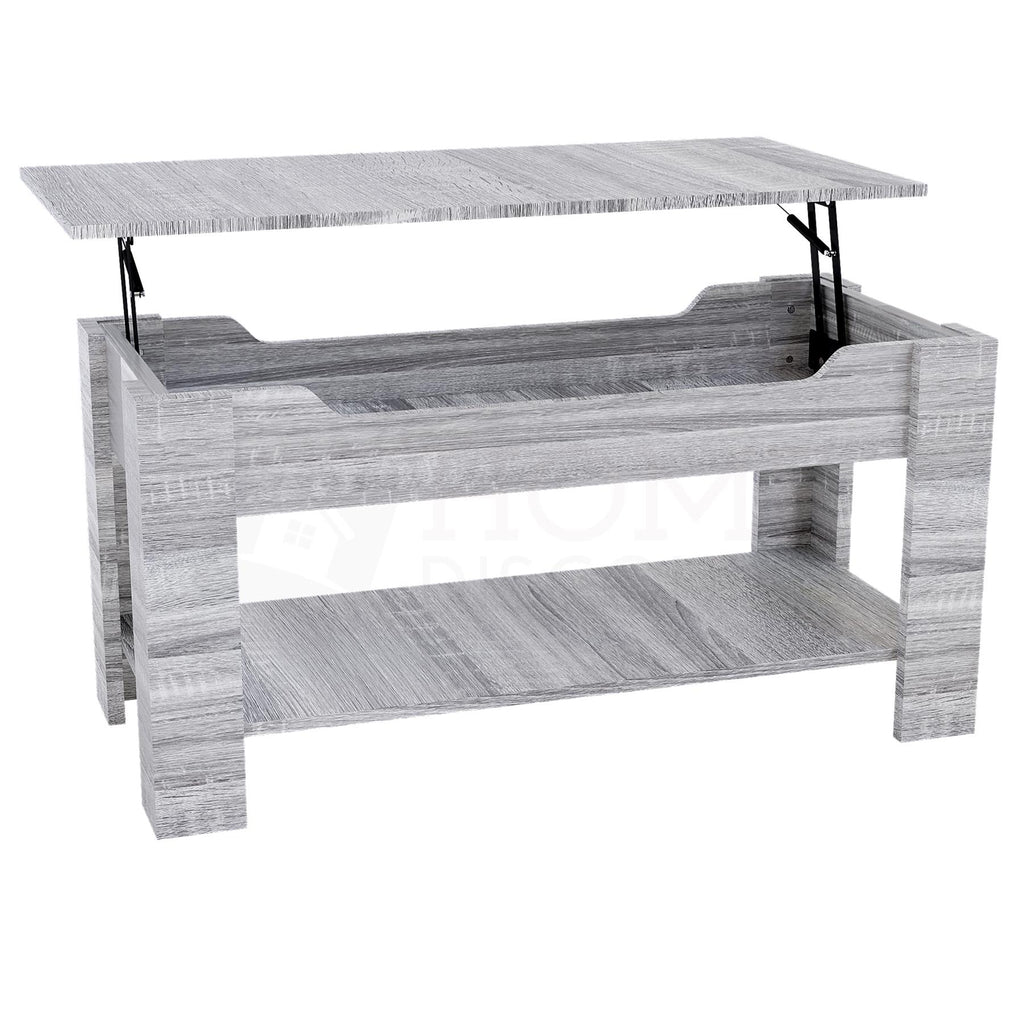 Wooden Coffee Table Lift Up Storage Top With Shelf Living Room Furniture