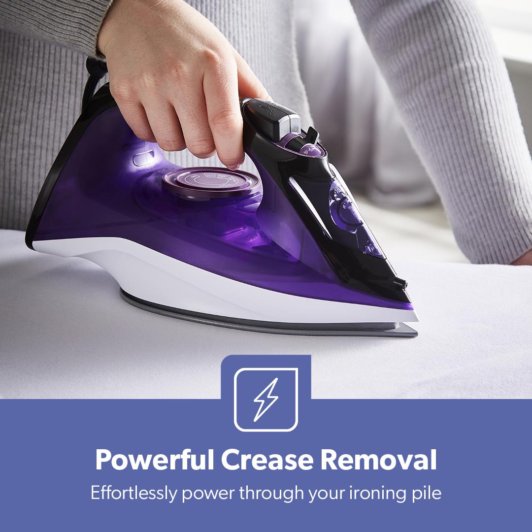 Steam Iron Dry & Wet Ceramic Non-Stick Gliding Soleplate Vertical Steam 2400W