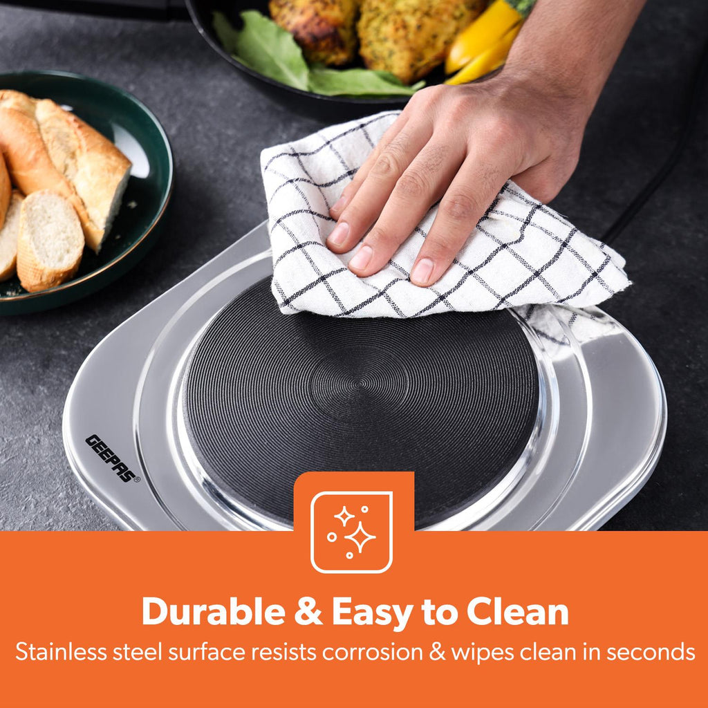 Hot Plate Electric Cooker Double Single Portable Table Top Hob 1500/2500W Geepas
