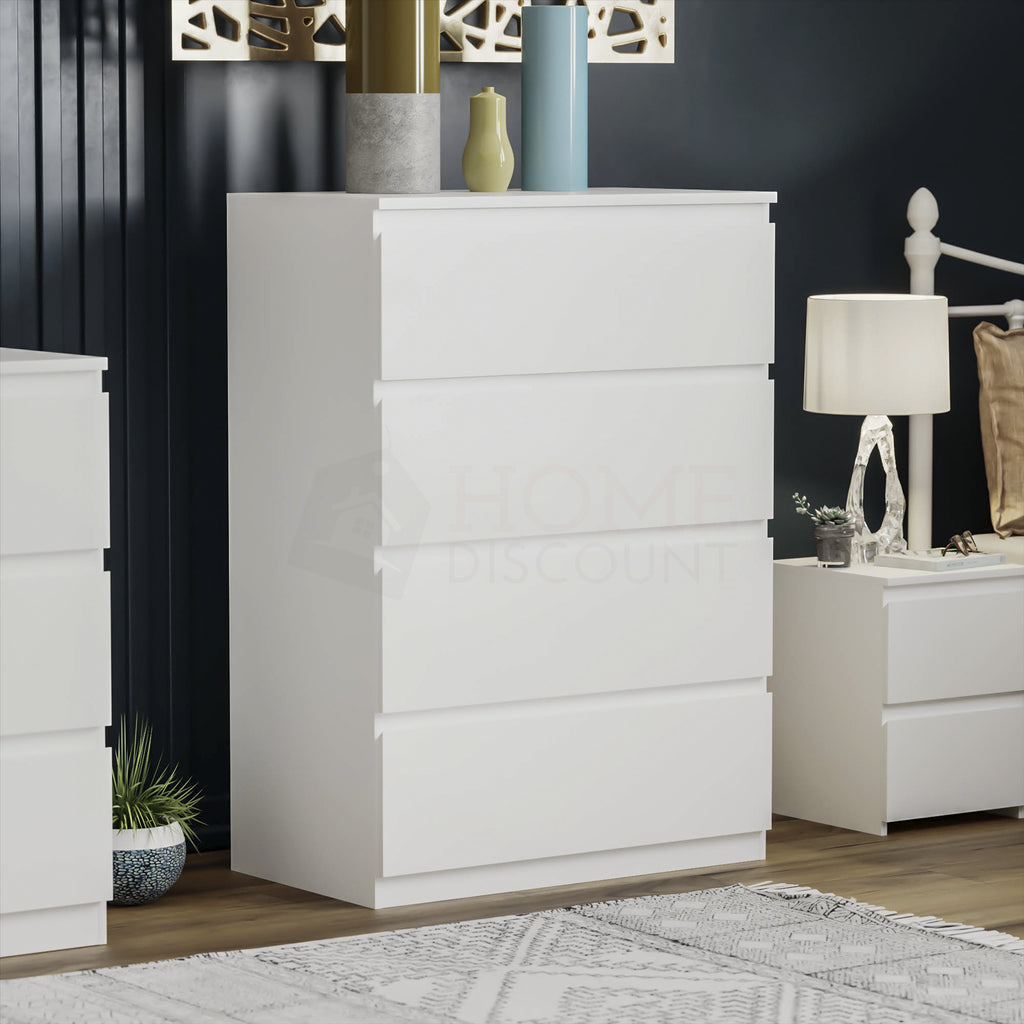 Modern White Chest of Drawers Bedroom Furniture Storage Bedside 2 to 8 Drawers