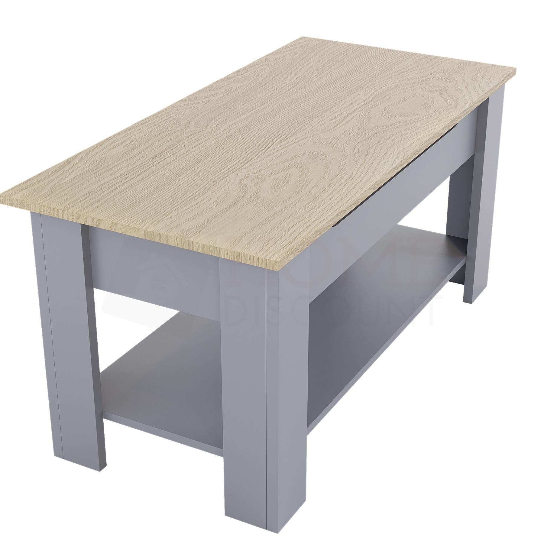 Wooden Coffee Table Lift Up Storage Top With Shelf Living Room Furniture