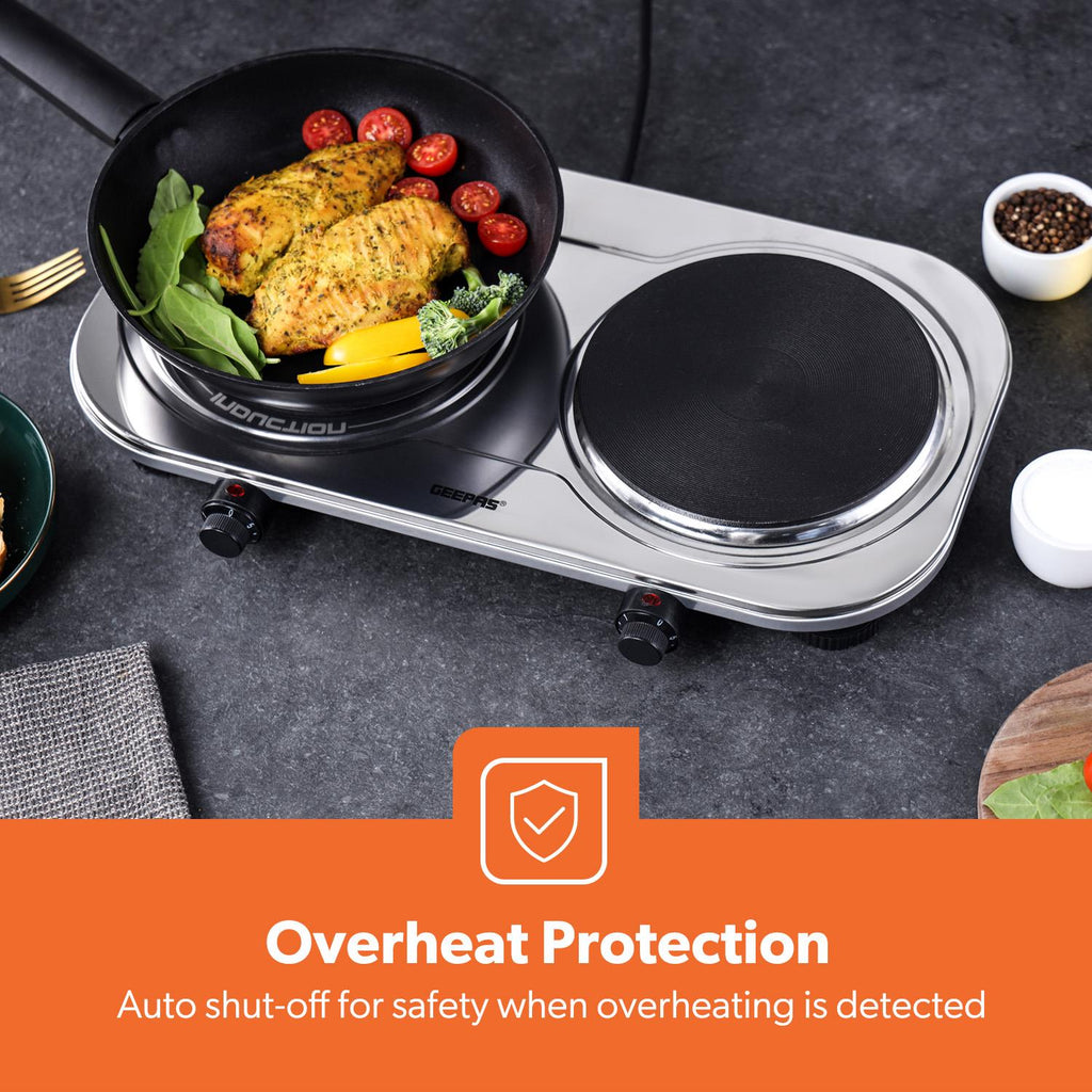 Hot Plate Electric Cooker Double Single Portable Table Top Hob 1500/2500W Geepas