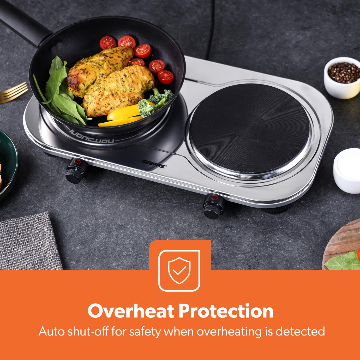 Hot Plate Electric Cooker Double Single Portable Table Top Hob 1500/2500W Geepas