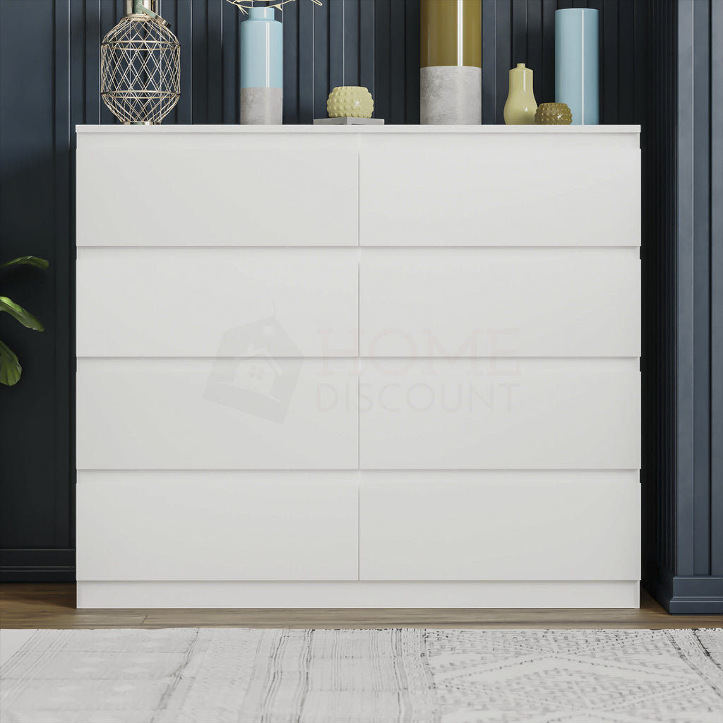 Modern White Chest of Drawers Bedroom Furniture Storage Bedside 2 to 8 Drawers