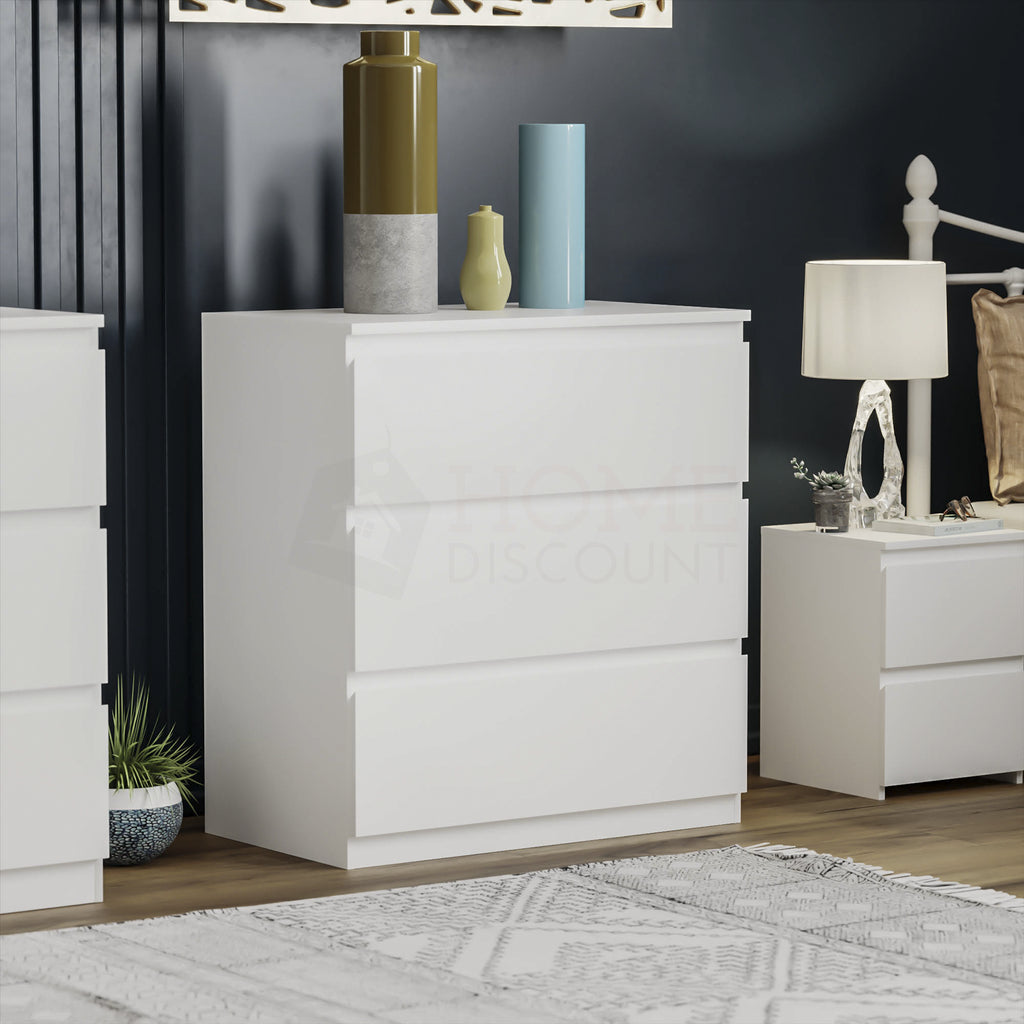 Modern White Chest of Drawers Bedroom Furniture Storage Bedside 2 to 8 Drawers