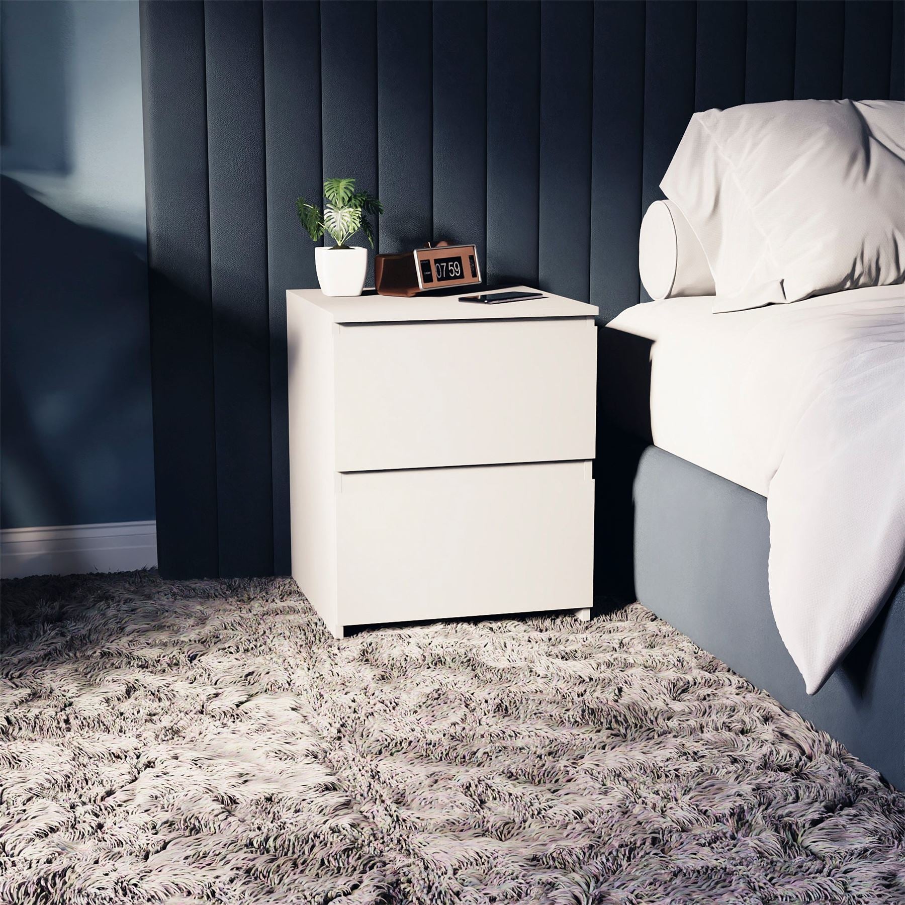 Modern White Chest of Drawers Bedroom Furniture Storage Bedside 2 to 8 Drawers