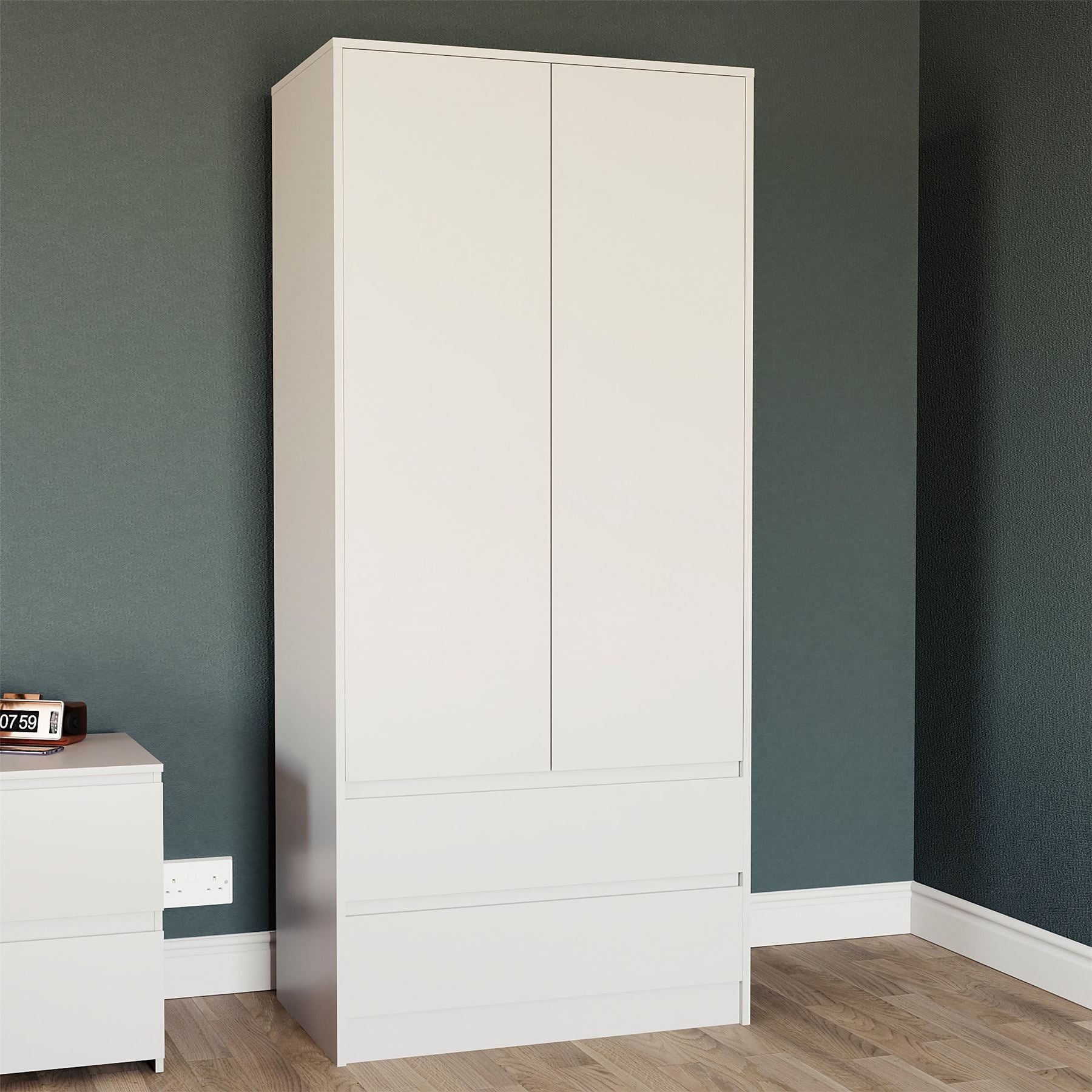 Modern White Chest of Drawers Bedroom Furniture Storage Bedside 2 to 8 Drawers