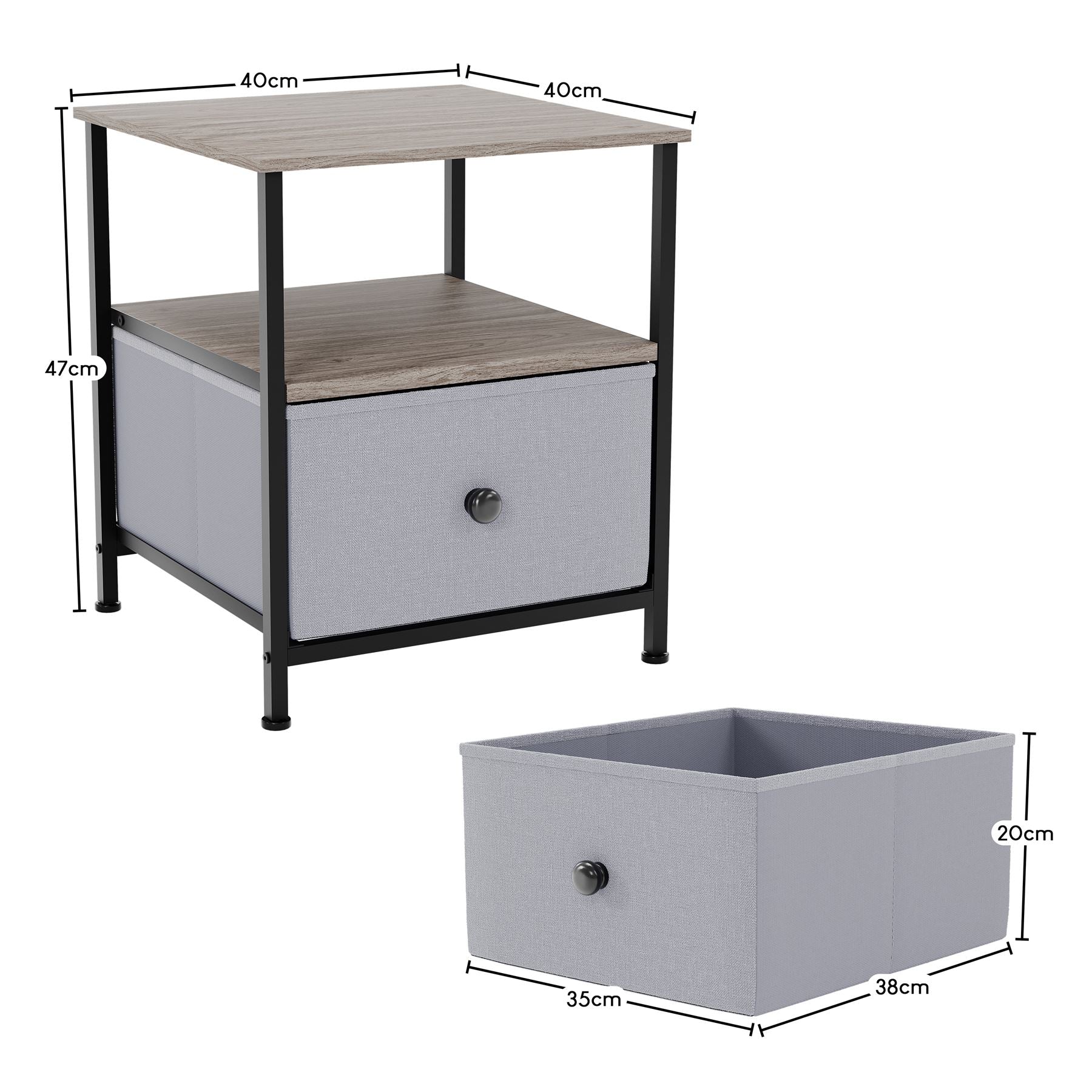 Modern Fabric Chest of Drawers Storage 'UKFR' Beige & Grey Bedroom Furniture