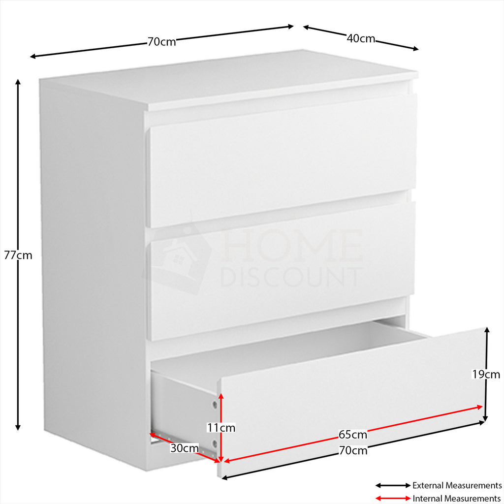 Modern White Chest of Drawers Bedroom Furniture Storage Bedside 2 to 8 Drawers