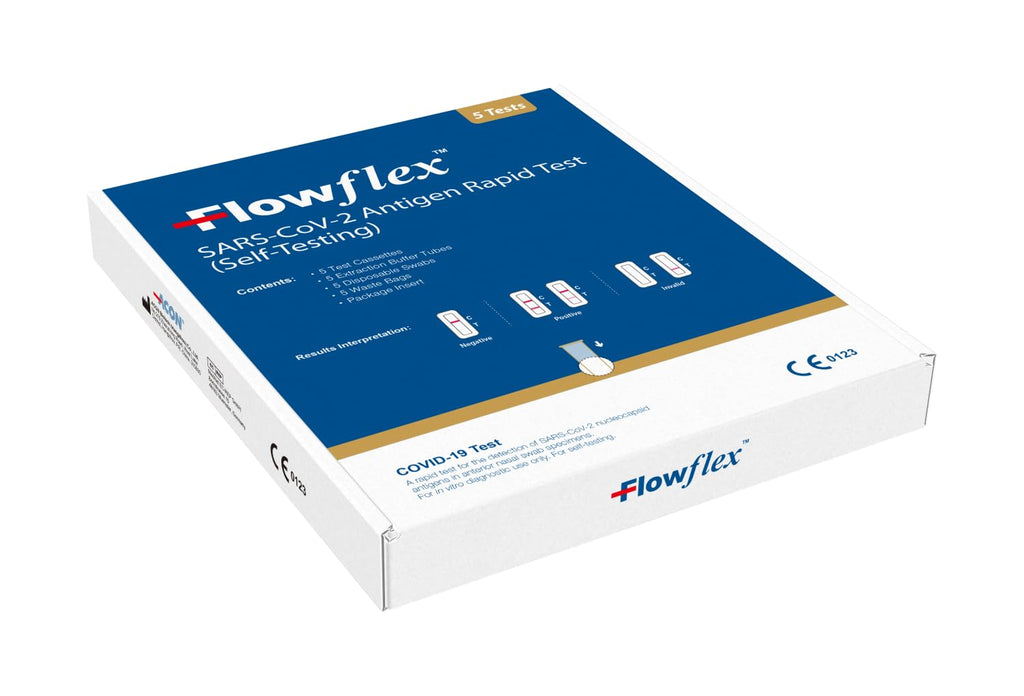 Flowflex One Step Lateral Flow Test Kit | 5 tests | One Step Test for Sars-CoV-2 Antigen |Covid-19 Self Testing Rapid Test | Not For Travel |