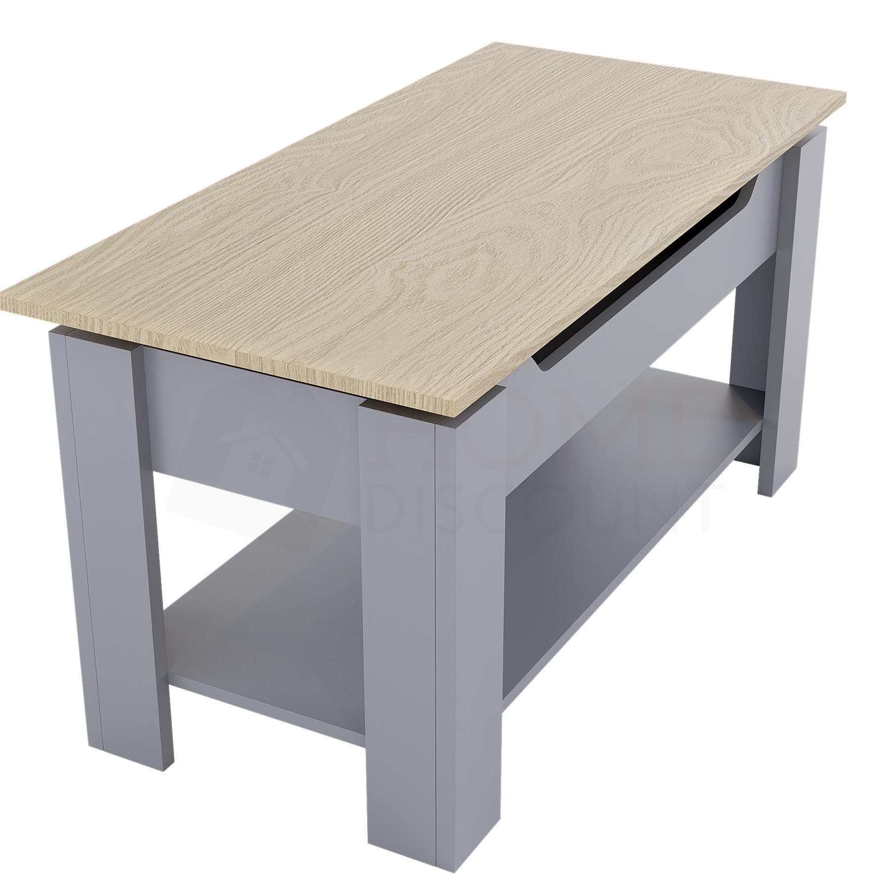 Wooden Coffee Table Lift Up Storage Top With Shelf Living Room Furniture