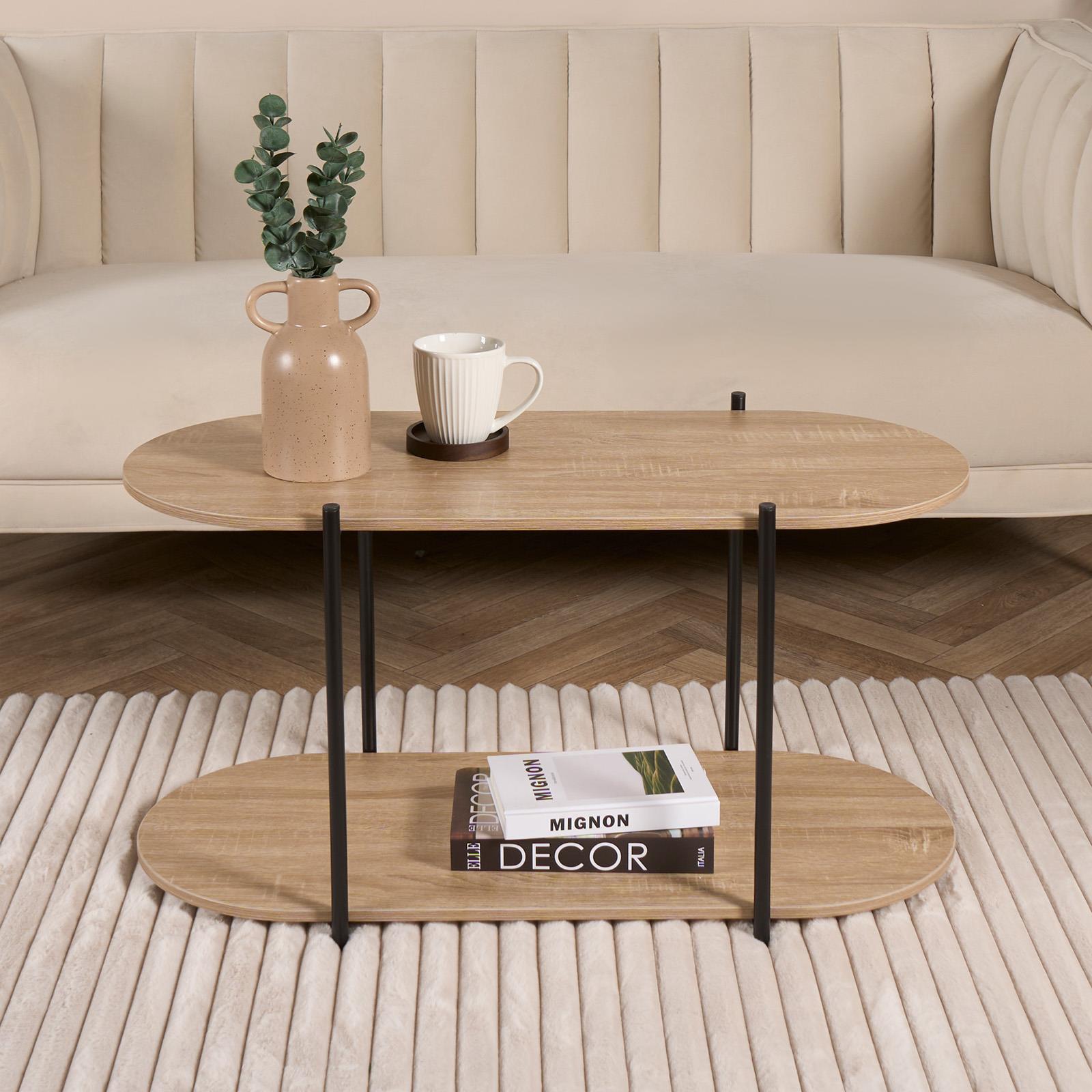 2 Tier Table Wooden Coffee Modern Bed Living Room Home Decor Office End Bedside