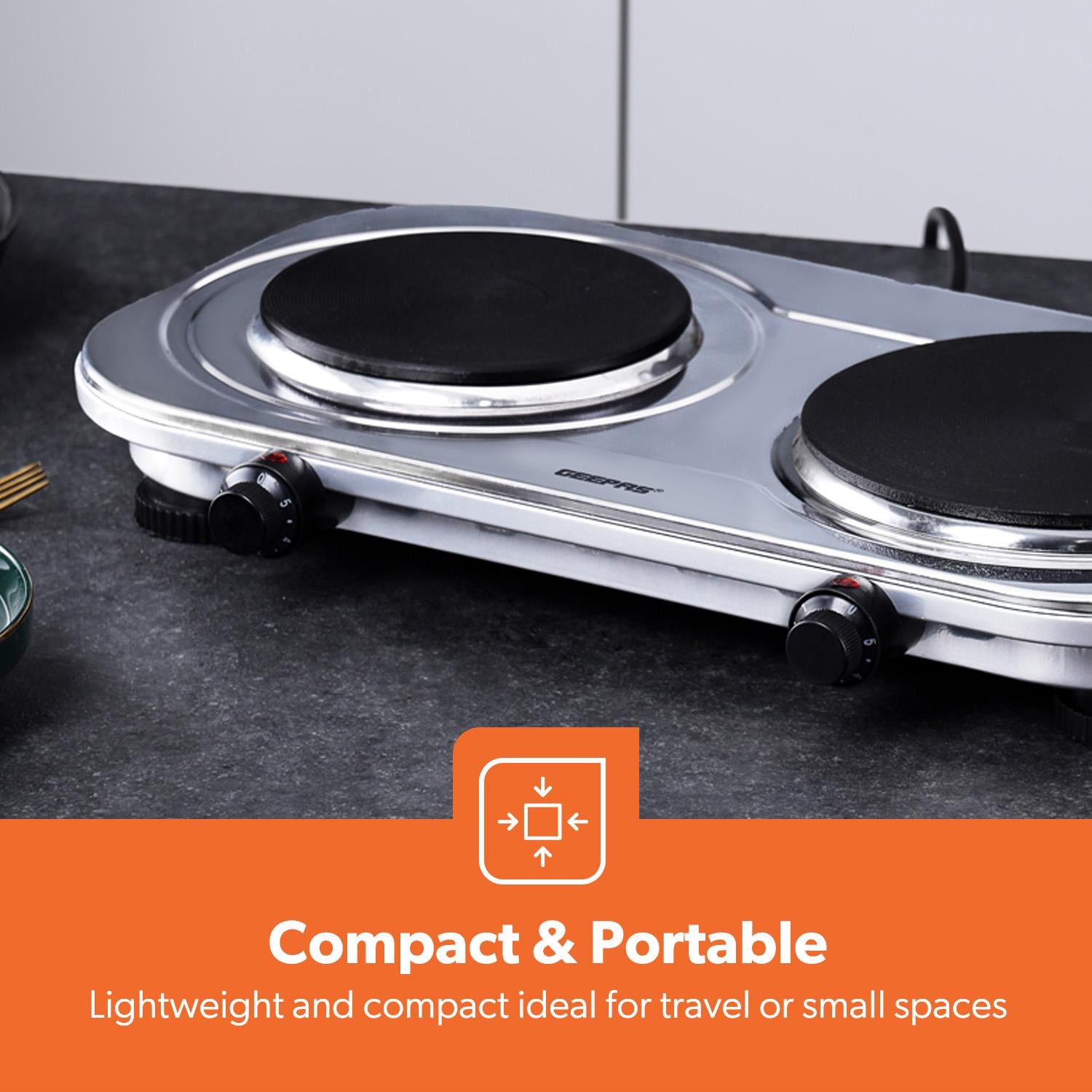 Hot Plate Electric Cooker Double Single Portable Table Top Hob 1500/2500W Geepas