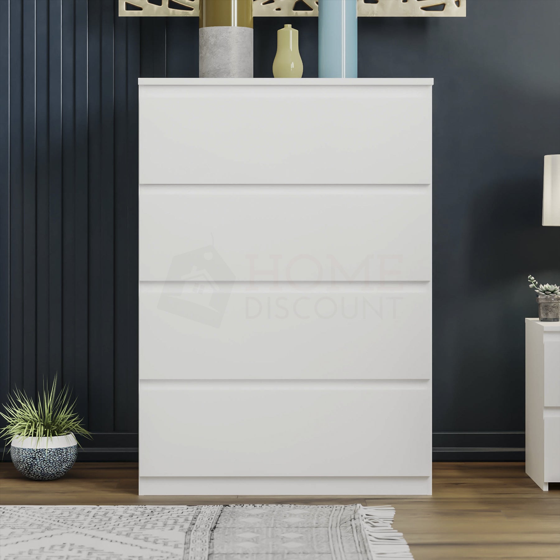 Modern White Chest of Drawers Bedroom Furniture Storage Bedside 2 to 8 Drawers