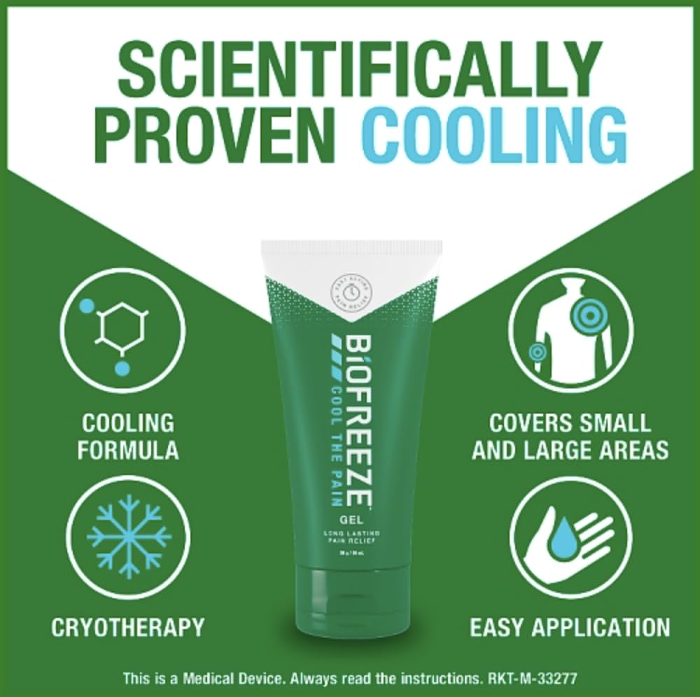 Biofreeze Cooling Gel, 118ml X 2, Pain Relief, Joint Pain, Muscle Pain Relief Gel, Arthritis Pain Relief Knee, Fast Acting, Easy To Use, Muscles, Bones And Joints, Pain and Fever
