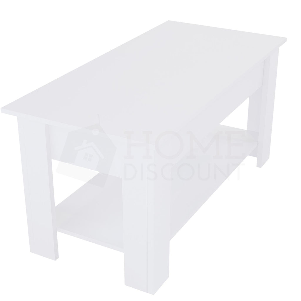 Wooden Coffee Table Lift Up Storage Top With Shelf Living Room Furniture
