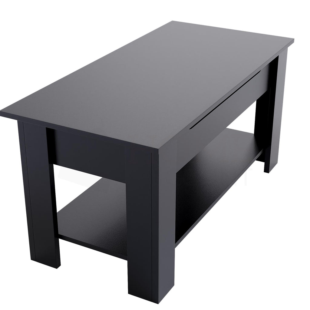 Wooden Coffee Table Lift Up Storage Top With Shelf Living Room Furniture