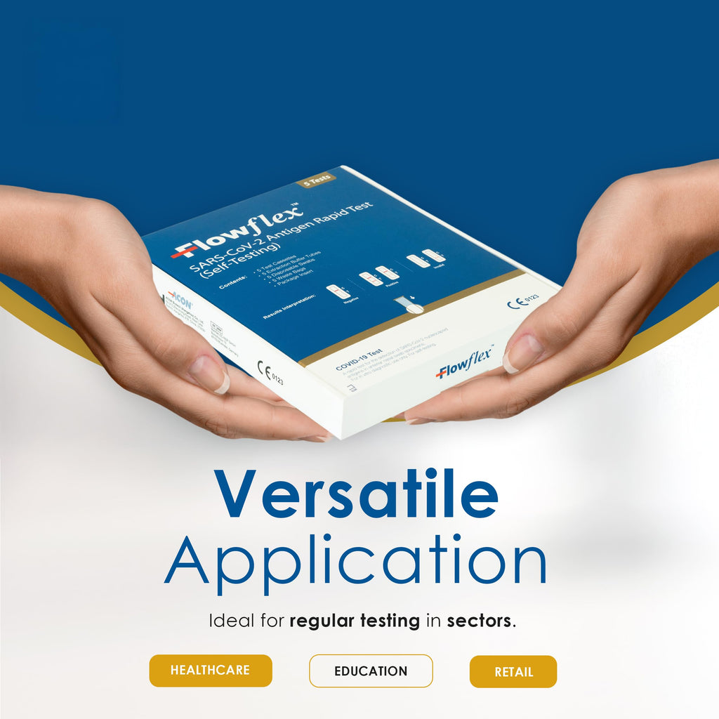 Flowflex One Step Lateral Flow Test Kit | 5 tests | One Step Test for Sars-CoV-2 Antigen |Covid-19 Self Testing Rapid Test | Not For Travel |