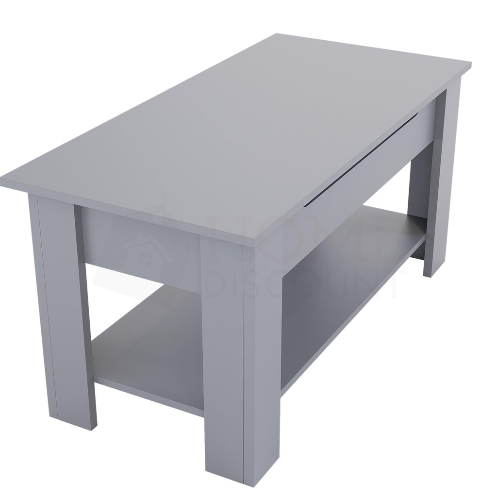 Wooden Coffee Table Lift Up Storage Top With Shelf Living Room Furniture