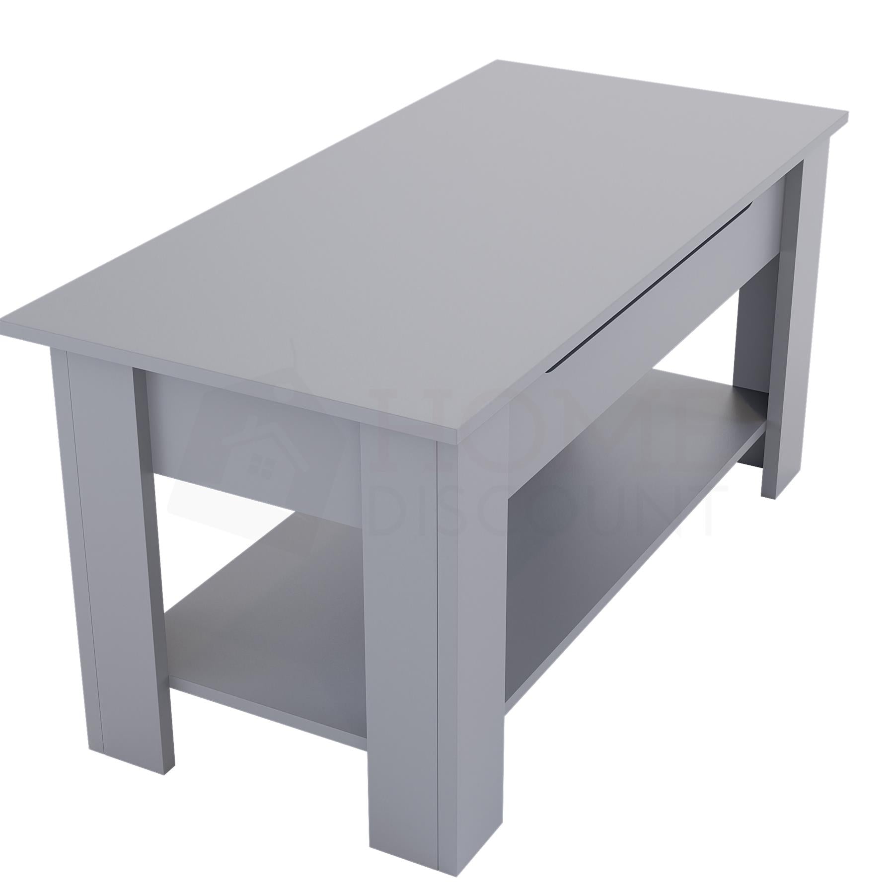 Wooden Coffee Table Lift Up Storage Top With Shelf Living Room Furniture