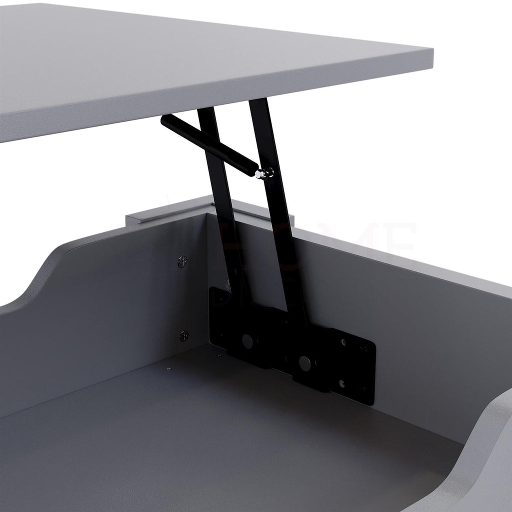 Wooden Coffee Table Lift Up Storage Top With Shelf Living Room Furniture