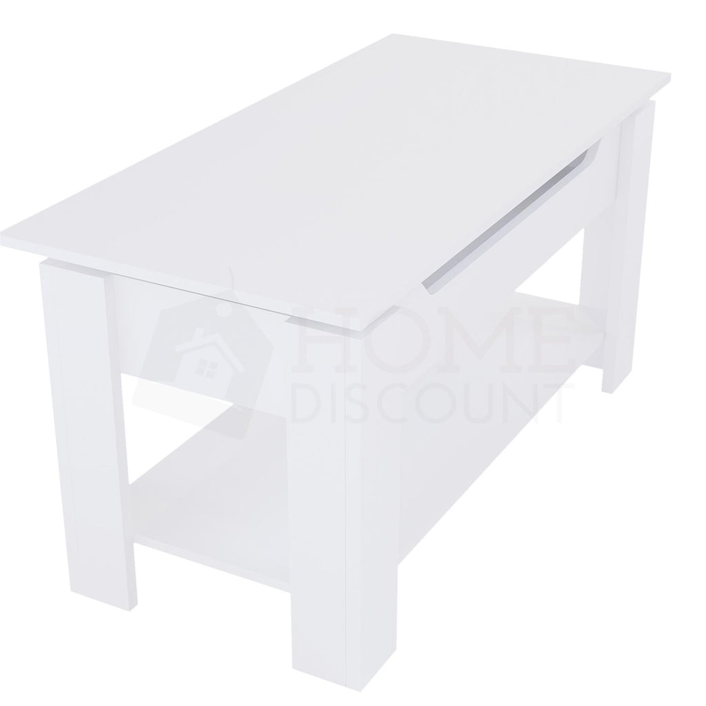 Wooden Coffee Table Lift Up Storage Top With Shelf Living Room Furniture