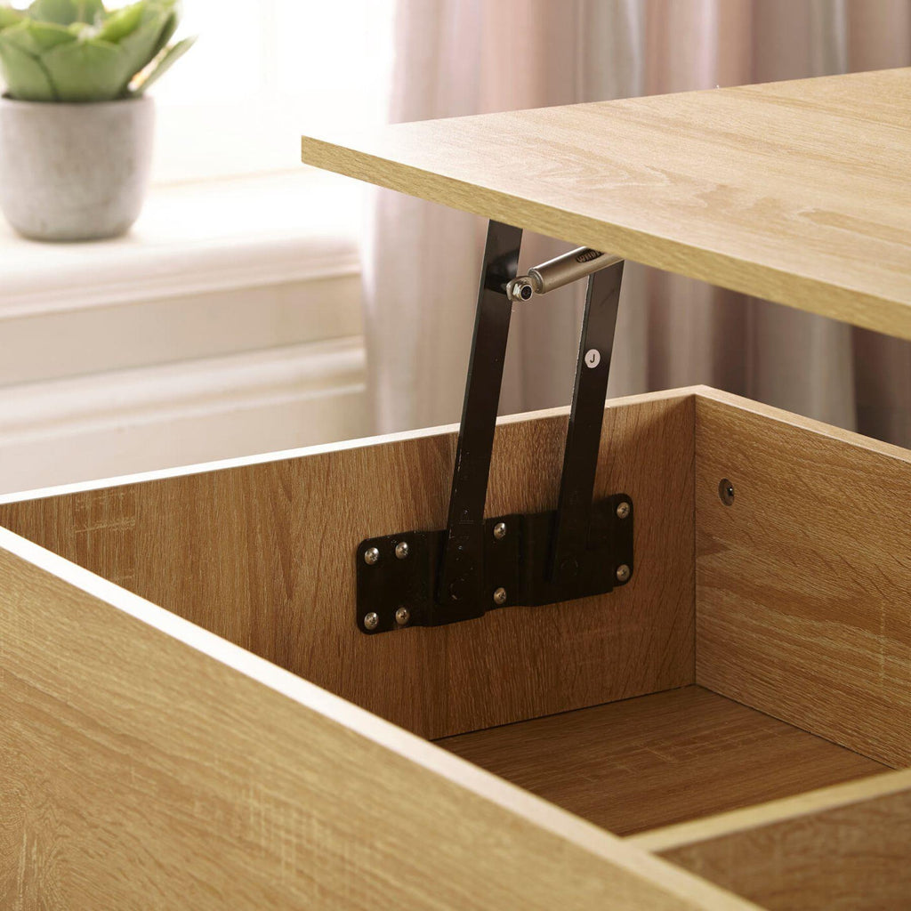 Wooden Coffee Table With Lift Up Top and 2 Large Storage Drawers Bruges