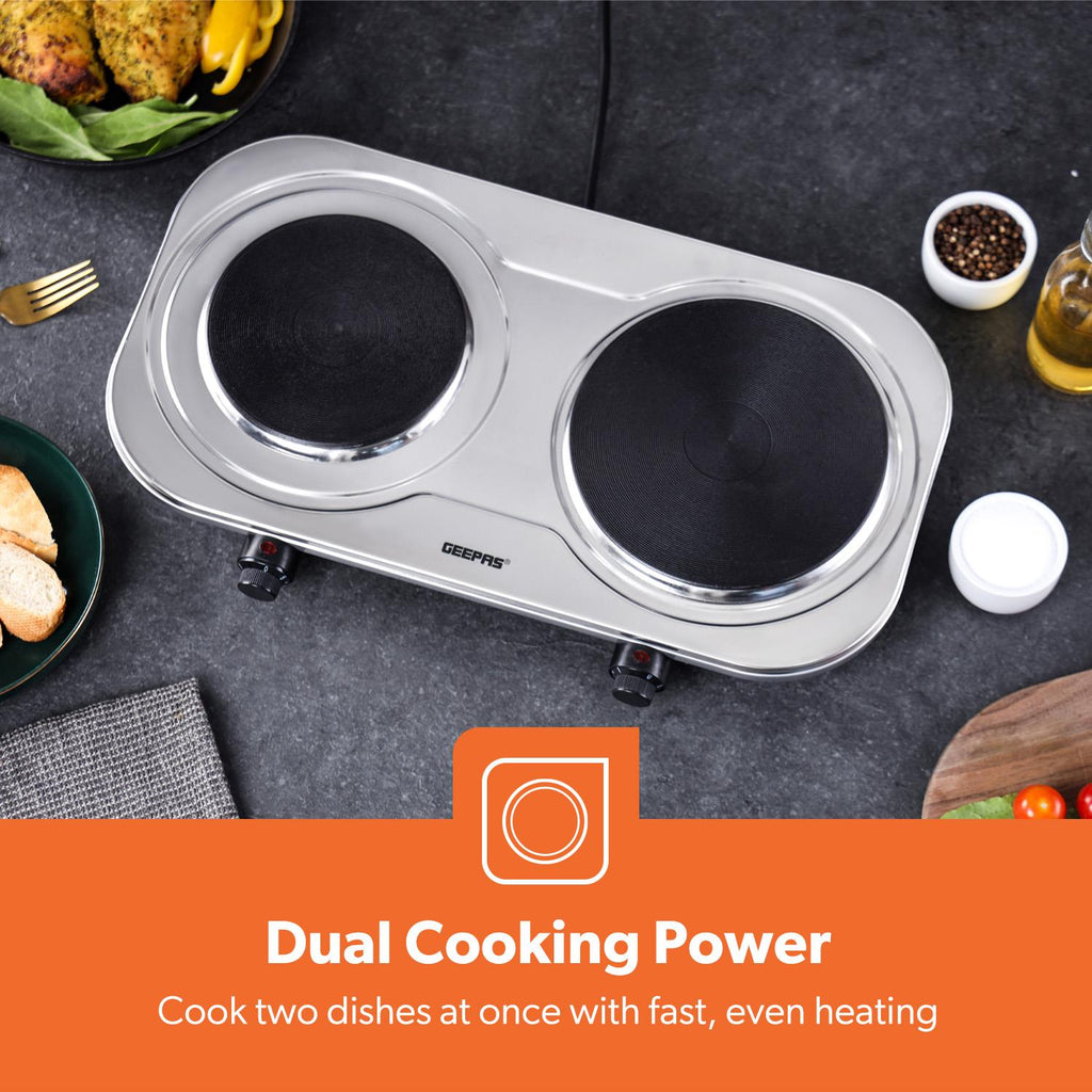 Hot Plate Electric Cooker Double Single Portable Table Top Hob 1500/2500W Geepas