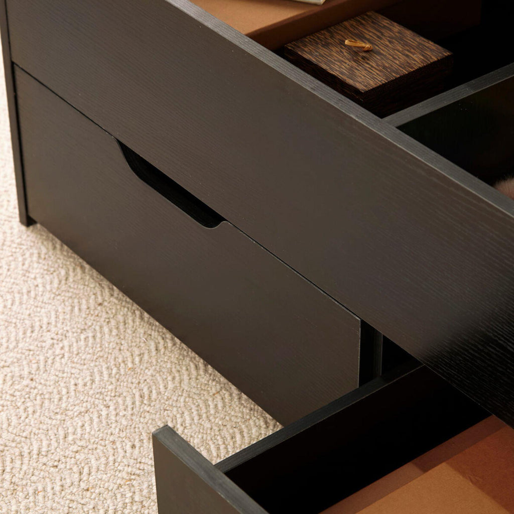 Wooden Coffee Table With Lift Up Top and 2 Large Storage Drawers Bruges