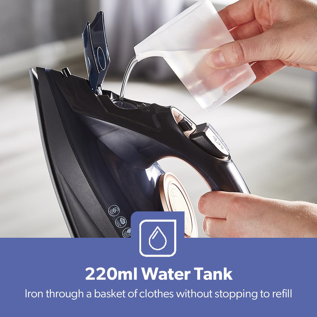 Steam Iron Dry & Wet Ceramic Non-Stick Gliding Soleplate Vertical Steam 2400W