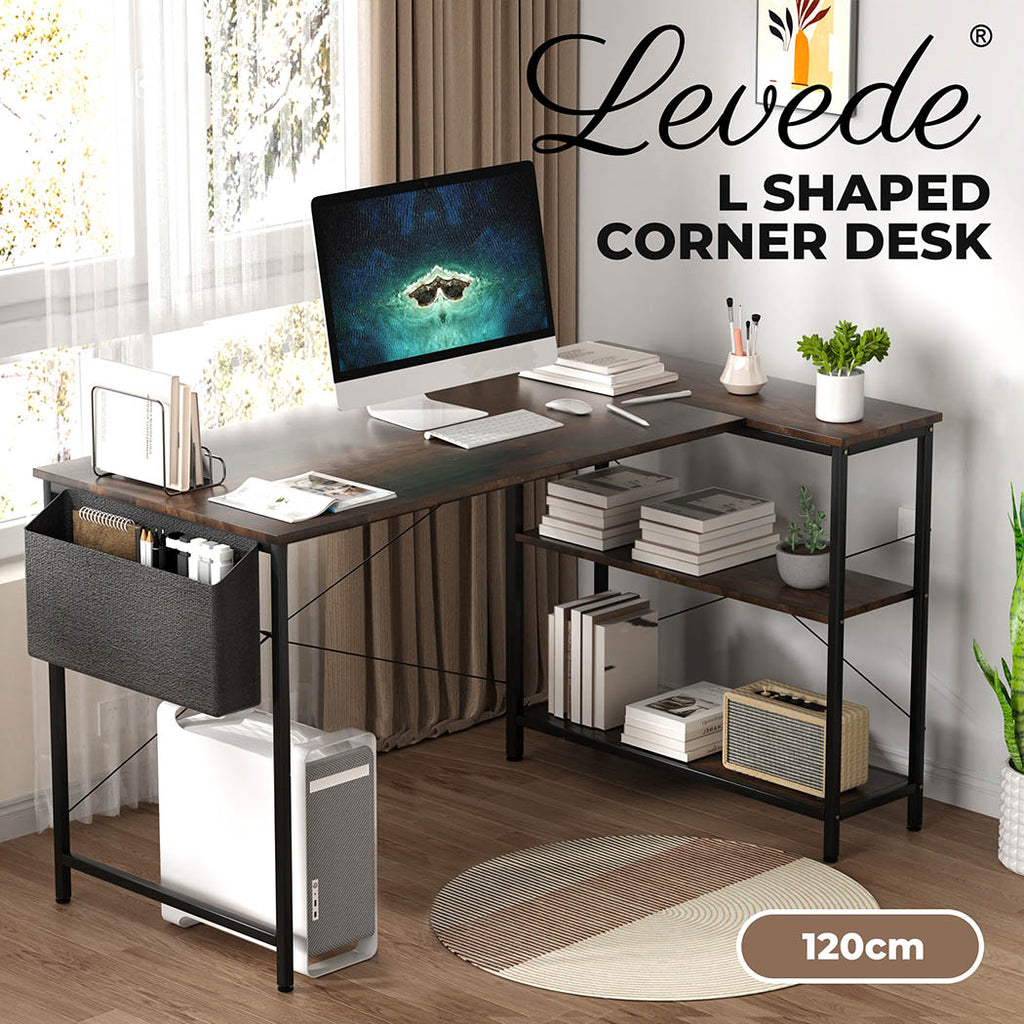 Levede L Shaped Gaming Computer Desk Workstation Study Corner Table Home Office