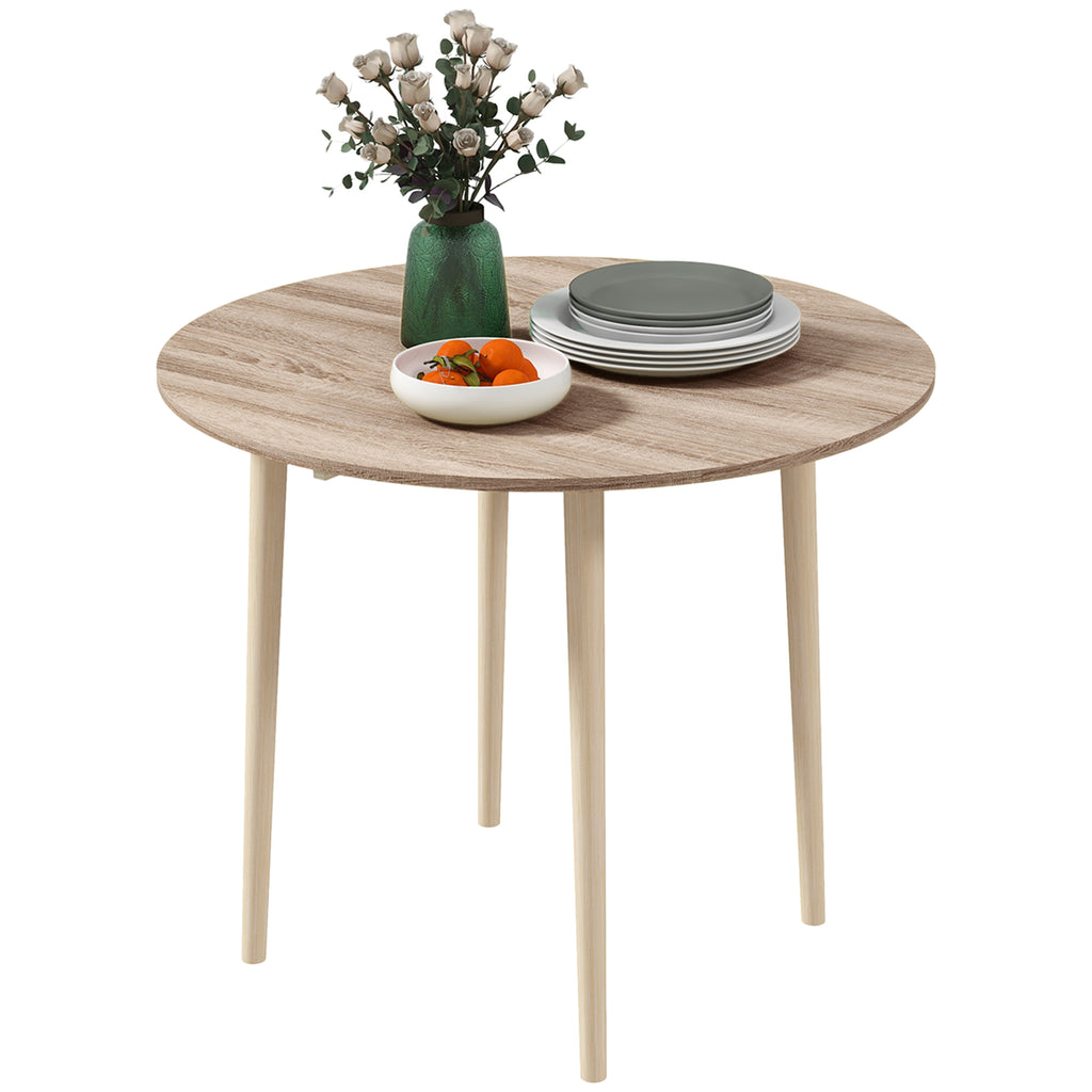 Folding Dining Table, Round Drop Leaf Table for Small Spaces