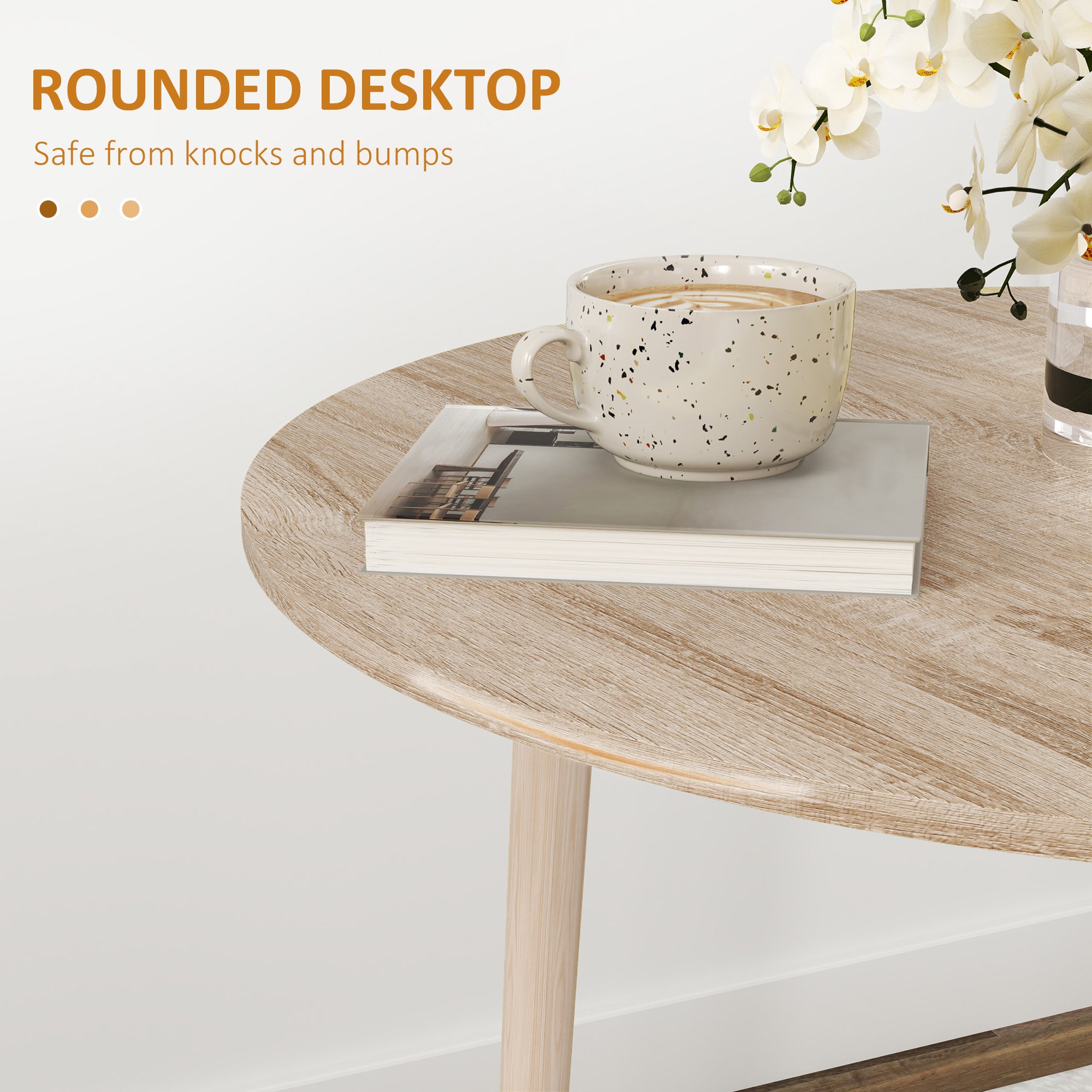 Folding Dining Table, Round Drop Leaf Table for Small Spaces