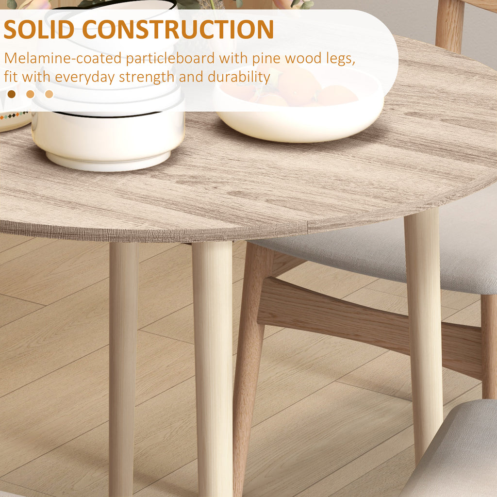 Folding Dining Table, Round Drop Leaf Table for Small Spaces