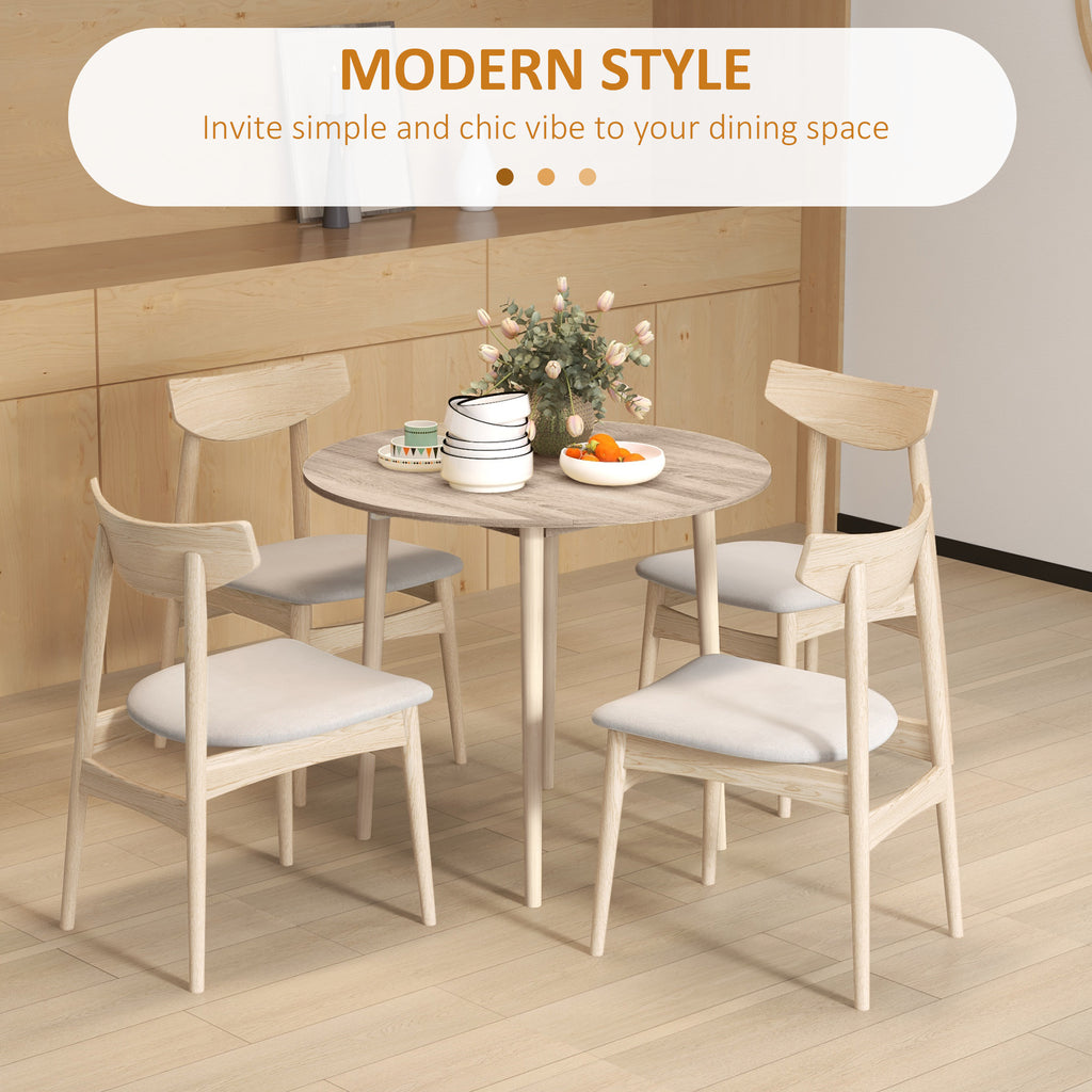 Folding Dining Table, Round Drop Leaf Table for Small Spaces
