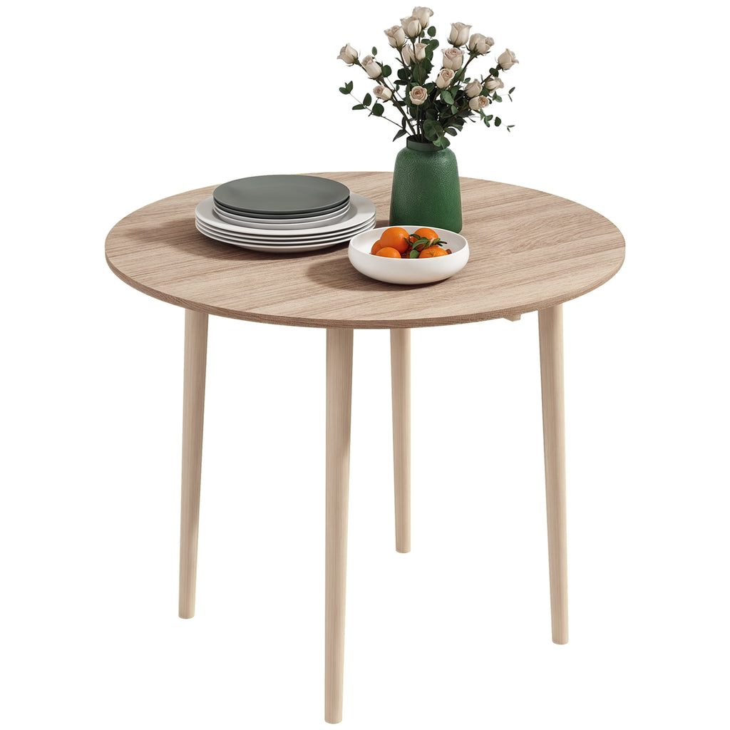 Folding Dining Table, Round Drop Leaf Table for Small Spaces