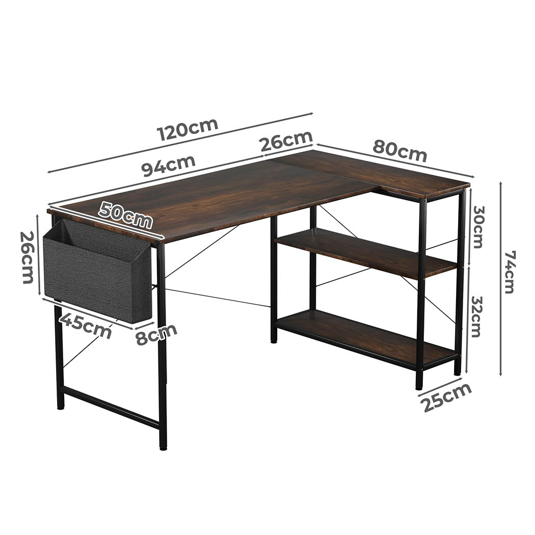 Levede L Shaped Gaming Computer Desk Workstation Study Corner Table Home Office