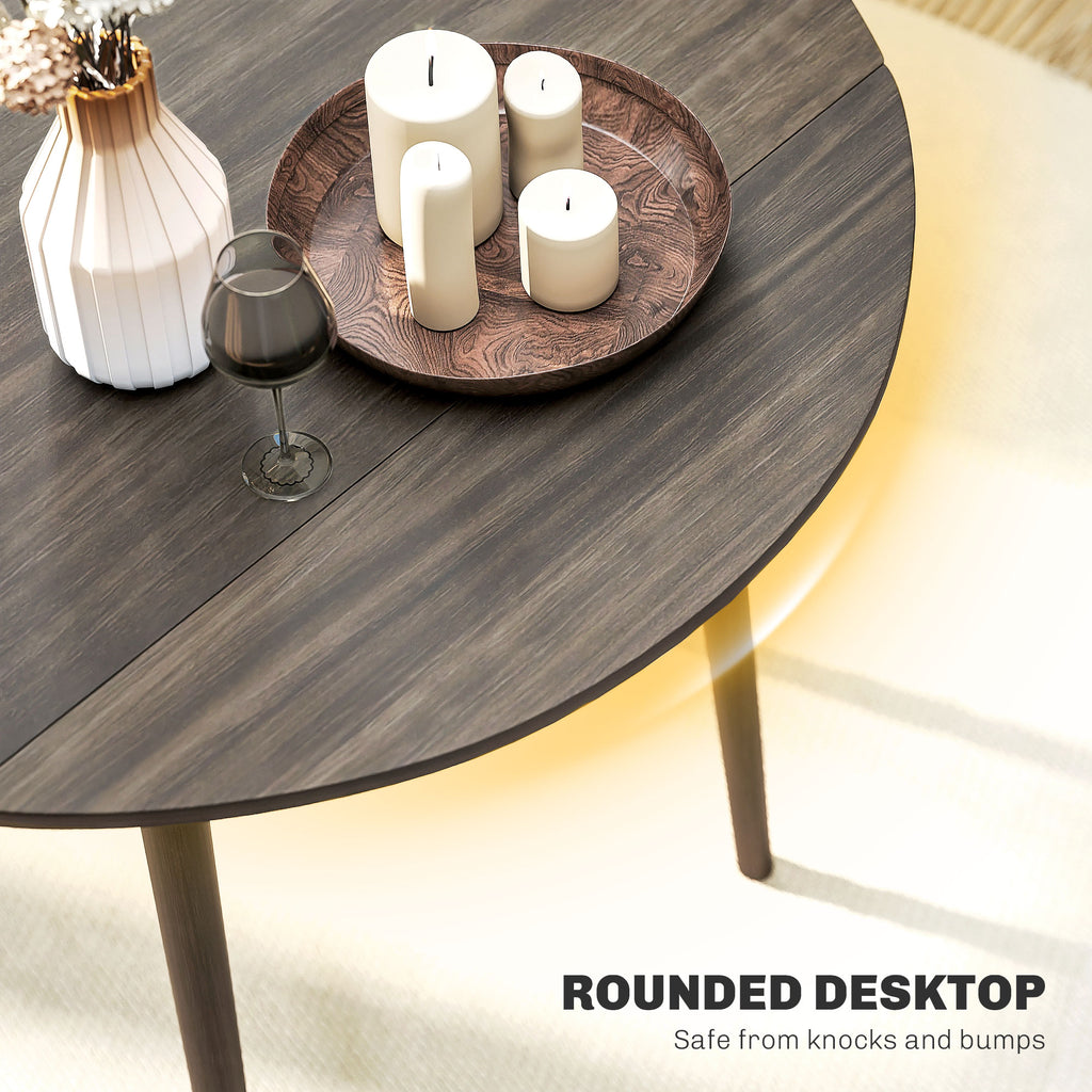 Folding Dining Table, Round Drop Leaf Table for Small Spaces