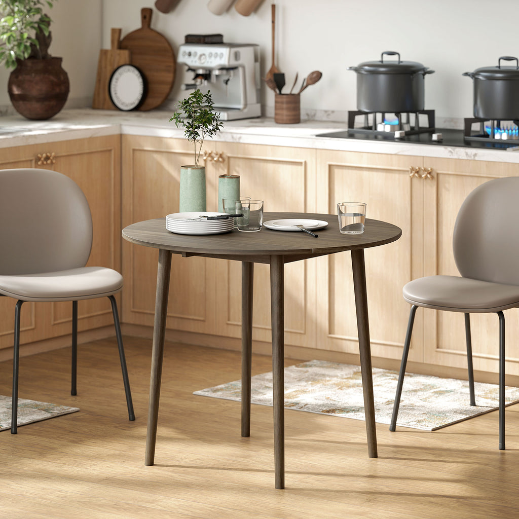 Folding Dining Table, Round Drop Leaf Table for Small Spaces