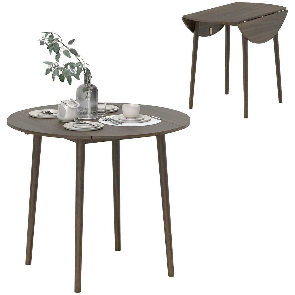 Folding Dining Table, Round Drop Leaf Table for Small Spaces